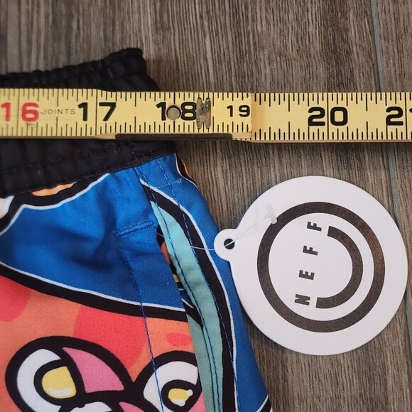 Neff Swim Trunks Shorts Mens Large Psychedelic Mushroom Print Drawstring Pocket - Picture 11 of 13